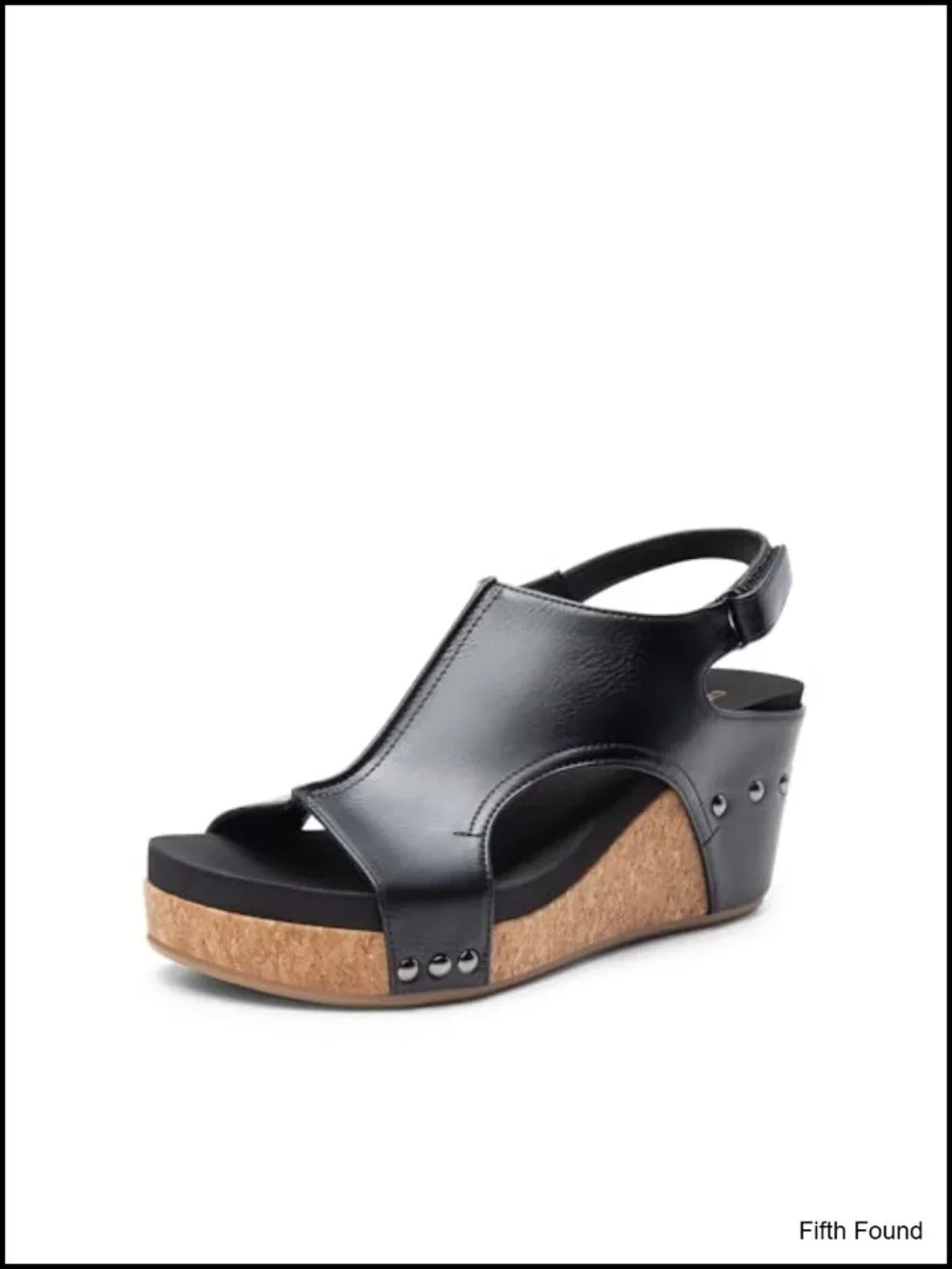 Peep-Toe Platform Wedge Sandals, Faux Leather, 2.5